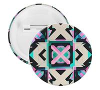 Line Pattern Badge Metal Round Pins, Lightweight Brooch for Backpack, Fashion Button Pins Badge for Shirts, Jackets, Shawl Coat, Unisex, 20PCS, Tinplate, metal round pins