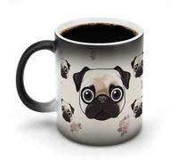 Line Pug Color Changing Mug Heat Changing Coffee Mugs Funny Heat Activated Mug Ceramic Magic Cup Novelty Coffee Mugs 12 Oz Unique Tea Cup Birthday Gift for Women Men