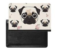 Line Pug Passport Holder & Travel Wallet Passport Cover Protector Essentials with Credit Card Slots