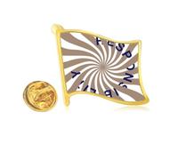 Line Radiation Responsibility Golden Metal Flag Lapel Pin Badge