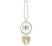 Line Robot Car Hanging Ornament Rear View Mirror Pendant Lucky Presents Hanging Ornament Funny Car Pendant for Office Auto Home Decoration Golden-Style