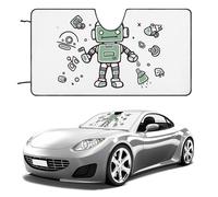Line Robot Car Windshield Sun Shade Keep Car Interior Cool 51"x28" Folding Front Window Sun Shade, Heat Shield for SUV, Truck, Blocks UV