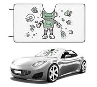 Line Robot Car Windshield Sun Shade Keep Car Interior Cool 55"x30" Folding Front Window Sun Shade, Heat Shield for SUV, Truck, Blocks UV