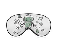 Line Robot Sleeping Mask, Light Blocking Eye Mask, Comfortable and Soft, Eye Cover with Elastic Band, Suitable for Men and Women, Suitable for Travel/Sleeping
