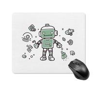 Line Robot Square Mouse Pad Portable Computer Mousepad with Non-Slip Rubber Base 18 * 22cm Ultra-Thin Gaming Mouse Mat for Computer Laptop Office Desk Accessories