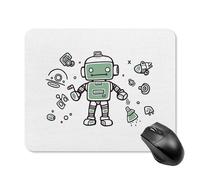 Line Robot Square Mouse Pad Portable Computer Mousepad with Non-Slip Rubber Base 20 * 25cm Ultra-Thin Gaming Mouse Mat for Computer Laptop Office Desk Accessories