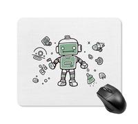 Line Robot Square Mouse Pad Portable Computer Mousepad with Non-Slip Rubber Base 25 * 30cm Ultra-Thin Gaming Mouse Mat for Computer Laptop Office Desk Accessories