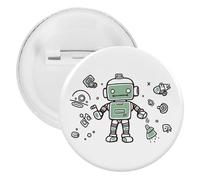 Line Robot Tinplate Badge Personalized Round Brooch Large Craft Button Suitable for Teachers, Nurses, Doctors, Staff, Party Gift Accessories, style, 1PCS