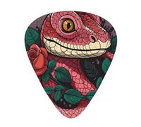 line rose snakeGuitar Picks, 12-Piece Pattern Set, Three Different Thicknesses for Acoustic Electric Guitar and Other Instruments
