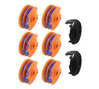 Line String Trimmer Replacement Spools, 1.65mm 8.3m Spool lines Compatible with QUALCAST Trimmers, MacAllister Trimmers, WORX Trimmers (6 Spools + 2 Caps)