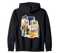 LINE WASH WAIT Ink City Sketch Zip Hoodie