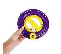 Line Winding Tool, 22cm Plastic Fishing Kite Spool Reel Wheel Holder Professional Outdoor Kite Line Winder Winding Reel Grip for Outdoors Fishing Strings (Purple Yellow)