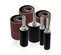 LINE10 Tools 16pk Sanding Drum and Sleeves Set, Spindle Sander Attachment for Drill and Drill-Press, Die-Grinder, 2-inch Extra Long Surface, 1/4-inch Shank