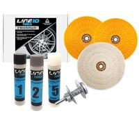 LINE10 Tools 6-Inch Buffing Polishing Wheel Kit for Bench Grinder and Drill, 3-Step Metal Buff Compound, Aluminum, Chrome, Stainless Steel Buffer Drill Adapter Auto Rim Trim Golf Club Restoration