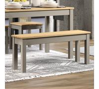 Linea Bench, Grey Wax Frame with Antique Wax Pine Seat, Contemporary Design