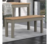 Linea Bench, Grey Wax Frame with Antique Wax Pine Seat, Contemporary Design