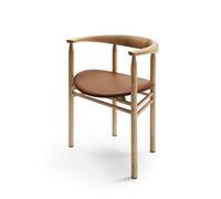 Linea Collection RMT6 Dining Chair Ash Wood Stained in Oak color/Elmosoft 33004 Leather