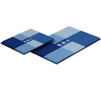 Linea Due bath rug, ultra soft and absorbent, anti slip, MERKUR, 2 pcs set 2 SET, blue