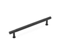 Linea Kitchen Cabinets T Bar Handle, 160mm Centres, Solid Brass, Matt Black, Pack Of 2