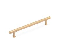 Linea Kitchen Cabinets T Bar Handle, 160mm Centres, Solid Brass, Satin Brass, Pack Of 2
