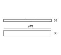 Linea Light LED wall lamp Box W2 bi-emission, W 91.9 cm, black, 2700 K