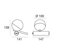 Linea Light Rossini LED table lamp, chrome, aluminium, PMMA, dimmable