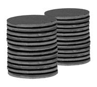 Argon Tableware 24X Linea Slate Coasters - Round Drink Coasters Black Stone Natural Slate Smooth Edge Drink Mat Cup Mats