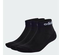 adidas Unisex Linear Ankle Cushioned Socks 3 Pairs, Black / White, 8.5-10