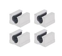 Linear Ball Bearing Slide Block SBR12UU 4Pcs Aluminum Alloy Open Linear Motion Rail Block High Accuracy Smooth Low Noise for Machine Tools Engineering Machinery Robots