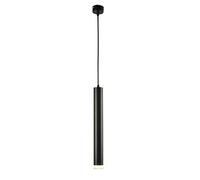 Linear Black Long Tube Pendant Light, Slim Metal Flute Hanging Lamp, Modern LED Suspension Lamp - 3W, Bar Bedside Chandelier, Single Head Minimalist Drop Lights for Bar, Kitchen Island