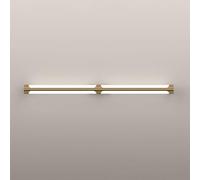 Linear Brass Wall Lamp, H65 Copper Long Tube Sconce with Acrylic Flute Lampshade, Ultra-Thin Bedside Wall Light, 3 Color Modes - LED Wall Lamps - 40W, Modern Minimalist Wall Lights