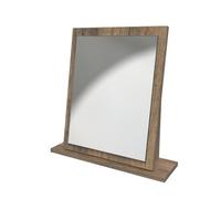 Linear Brown Oak Effect Rectangular Freestanding Framed Mirror, (H)50.5Cm (W)48Cm