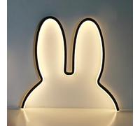 Linear Bunny Night Light Cartoon Bedside Lamp LED Children's Room Sconce Wall Lighting, Cute Rabbit Bedside End Table Lamps Simple Night Lights for Nursery Kids Bedroom (Dark)
