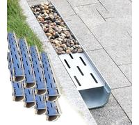 Linear Channel Drain Kit for Efficient Deck, Pool, and Patio Drainage, Slim Design for Cobblestone and Recessed Gutter Installation