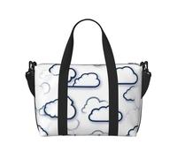 Linear cloud Printed Tote Travel Bag With Adjustable Shoulder Strap Suitable For Travel And Sports