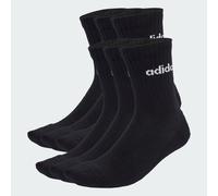 adidas Unisex LINEAR CREW SOCKS CUSHIONED SOCKS 6 PAIR PACK, Black/White, 10.5-12.5