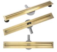 Linear Drainage Rea Neox Slim Pro 700 Brush Gold, Stainless Steel