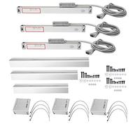 Linear Encoder Digital Readout Linear Scale DRO Measuring Tool High Precision Aluminum Alloy Linear Scale for Machine Tools Positioning Measurements 3PCS Set 0 50mm 0 250mm 0 550mm (Stroke 0-50mm