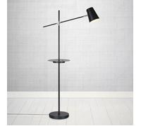 Linear Floor Lamp with USB Charging Port - Black