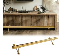 Linear Footrest Railing Pipe for Kitchen Island, Flat Foot Rest Railing Floor Standing Mount, Heavy Duty Bar Foot Rail Kit Metal Commercial Home(4.7ft/143cm)