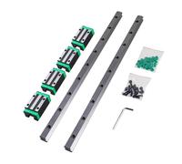 Linear Guide Rail 2PCS HGR15 HGR20 Square Linear Guide Rail+4PCS HGH15CA HGH20CAHGW20CC Slide Blocks Carriage(2Rail 4HGH20CA,400mm)