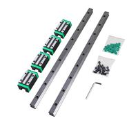 Linear Guide Rail 2pcs linear guide rail any length 4pcs block carriage CNC Router Engraving(2Rail 4HGH20CA,400mm)