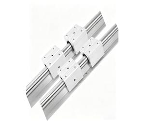 Linear Guide Rail SBR30 forWoodworking Table Saw Automation - Supported Round Rail Linear Bearing Slide Block (50cm) for Precision Movement & Stability