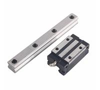 Linear Guide Rail with HGH25CA Bearing Slide Square Block, Precision Linear Motion System for CNC Machines and 3D Printers, Wear Steel Rail (200mm)