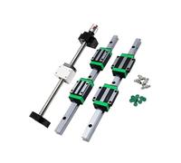 Linear Guides, Linear Sliding Guide Rail and Slide HGW20CC 4pc Slider Blocks + 2pcs HGR20 Linear Guide Rail + 1 Kit SFU2005 Ball Screw(550mm)