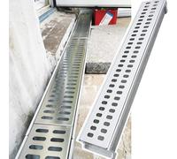 Linear gutter strainers 100Cm Long Trench Drains With Leaf Guards Heavy Duty Drainage Channel For Battery Powered Vehicle Driveways Diy Cutting Metal Grate Included 39.4X5.9X9.8In