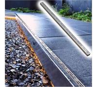 Linear gutter strainers 3 Pcs 304 Stainless Steel Narrow Channel Drain Grate Rectangular Shallow Trench Drainage For Outdoor Yard Pool Deck Patio Bathroom & Kitchen Water Diverter System