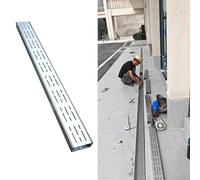 Linear gutter strainers Drain Covers Outdoor 3.5X3 4X4 5X3 5X5 6X4 7X5 8X4 10X5 15X5 Cm French Channel Drain, 304 Stainless Steel Trench Drain System For Yard, Drainage (W15Cmxh5Cm(