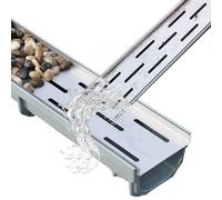 Linear gutter strainers Outdoor Drainage Trench System - 60X11X6Cm Slotted Water Drainage For Garden, Sidewalk & Patio, Grate Included, Perfect For Pebbles, S & Granite - Storm Drainage Solu