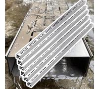Linear gutter strainers Outdoor Patio Drain Cover Kit 20 Pcs Shallow Channel Drain System For Yard Garden Under Deck Slim Design 1M Floors Slotted Trench Solution Silver (6 Pcs)